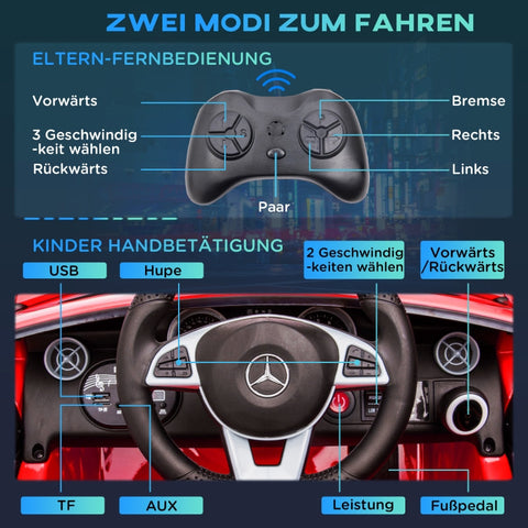 Rootz Children's Electric Car - Kids Ride On Toy - Remote Control Car - LED Headlights - Music Player - 107cm x 62.5cm x 44cm