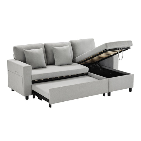 Rootz Sofa Bed - Sleeper Sofa - Convertible Couch - Extra Storage - 219cm x 142.5cm x 70.5cm