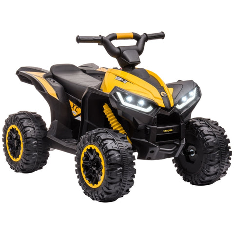 Rootz Kids Electric Quad - Ride on 4 Wheeler - Yellow + Black - LED Headlights - MP3 Player - 83cm x 53cm x 55.5cm