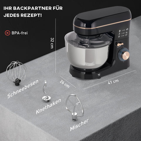 Rootz Blender Food Processor - Mixer - 6 Speed Levels - 5.5L Stainless Steel Bowl - 41cm x 26cm x 32cm