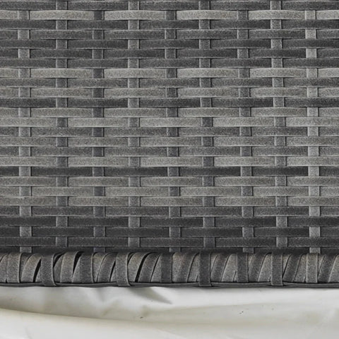 Rootz Garden Table - Balcony Table - Modern Design - Half-round - Polyrattan + Metal - Gray - 100x50x74 cm