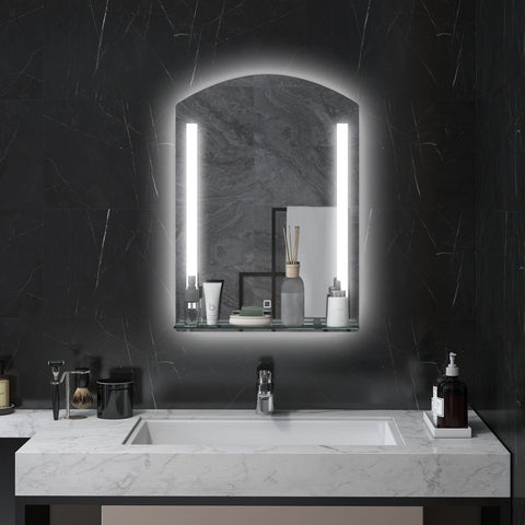 Rootz Bathroom Mirror with LED Lighting - Illuminated Wall Mirror - LED Vanity Mirror - Touch Switch - 50L x 12W x 70H cm