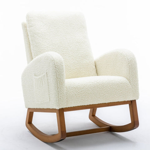 Rootz Mid-Century Modern Rocking Chair - Soft Rocker - Ergonomic Armchair - Maximum Comfort - 68.83cm x 93.97cm x 100.83cm