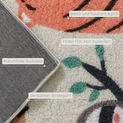 Rootz Fleece Carpet - Jungle Pattern Rug - Sherpa-Fleece Mat - Easy to Care - 150cm x 80cm x 0.7cm