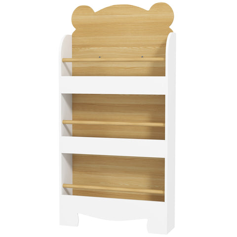 Rootz Children's Bookshelf - Kids Storage Shelf - Wooden Bookcase - Anti-Tilt Safety - 55x15x110cm White