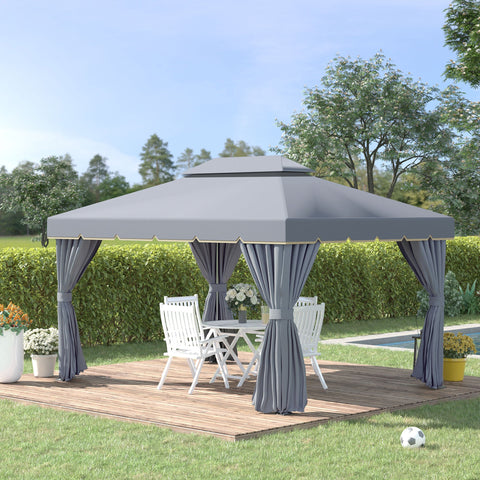 Rootz Garden Pavilion - Outdoor Shelter - Event Tent - Durable Aluminum - 4 x 3 m - Protects from Sun & Insects - Stylish Design