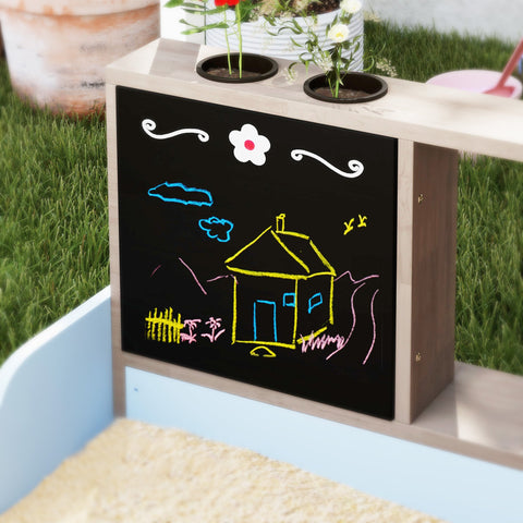 Rootz Sandpit with Canopy - Play Bench - Children's Drawing Table - UV Protection - 108L x 90B x 104H cm