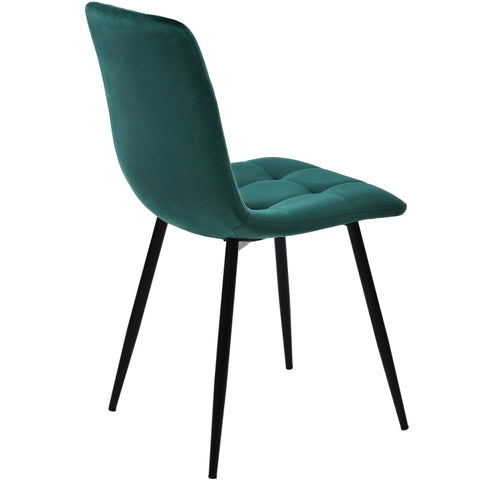 Rootz Set of 4 Dining Chairs - Velvet Chairs - Padded Seating - Ergonomic Design - 44cm x 46cm x 86cm