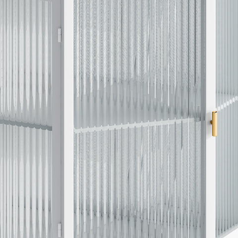 Rootz Corner Cabinet with Glass Door - Adjustable Shelf - Modern Design - Space-Saving - 56.5 × 42.5 × 80 cm