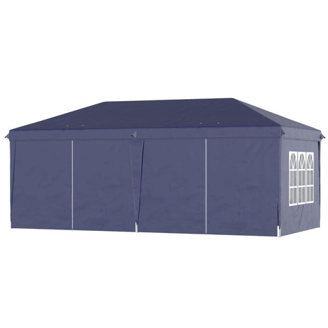 Rootz Folding Gazebo - Pop-Up Canopy - Outdoor Shelter - Durable Steel Frame - Easy Assembly - Versatile Design - 585cm x 295cm - Blue