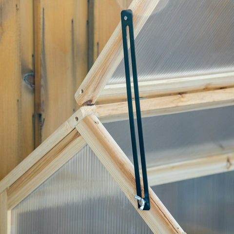 Rootz Mini-Greenhouse Plant House - Compact Wooden Greenhouse - Polycarbonate Panels - Optimal Ventilation - 90L x 52B x 49.5H cm