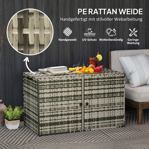 Rootz Rattan Edition Storage Box - Cushion Box - Garden Storage - Large Capacity - 118cm x 57cm x 69cm - Brown