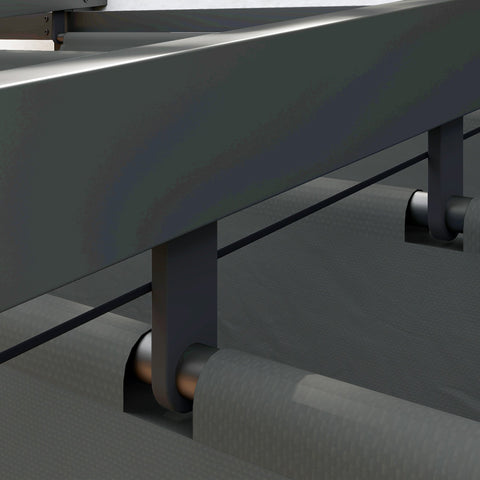 Rootz 3x3m Gazebo Pergola - Windproof Patio Canopy - Adjustable Roof - UV Protection - 297cm x 297cm x 200/230cm - Grey