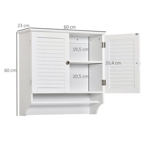 Rootz Bathroom Wall Cabinet - Wall Storage - Hanging Organizer - Elegant Design - 60L x 23W x 60H cm