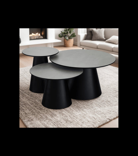 Rootz Coffee Table - Modern Coffee Table - Round Table - Durable MDF Construction - Compact & Versatile - Easy Maintenance - 45x45x50 cm