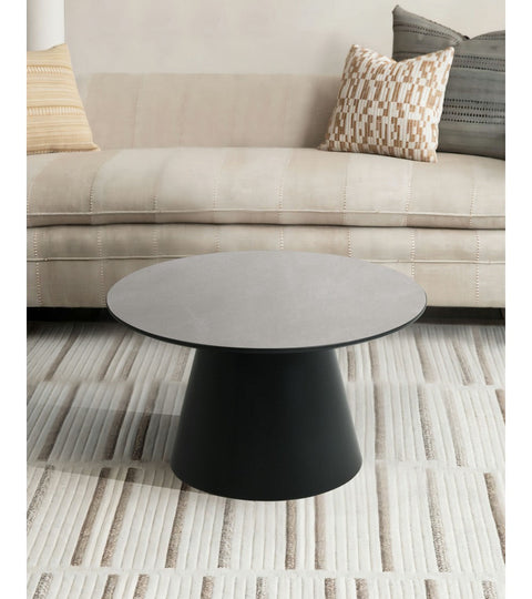 Rootz Coffee Table - Round Table - Modern Coffee Table - Minimalist Design - Durable MDF Construction - Stable and Secure - 60x60x40 cm