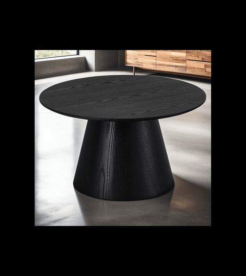 Rootz Coffee Table - Modern Centerpiece - Contemporary Round Table - Sturdy MDF Construction - Spacious 80x80x45 cm - Easy Maintenance