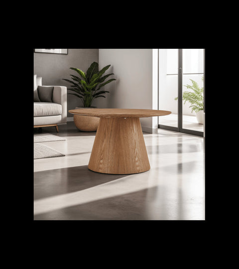 Rootz Coffee Table - Modern Center Table - Stylish Living Room Furniture - Durable MDF & Oak Veneer - Spacious 80cm x 80cm x 45cm