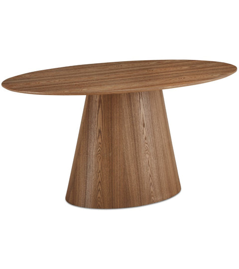 Rootz Dining Table - Oval Table - Dining Room Table - Sturdy Metal Frame - Oak Veneer Finish - Comfortably Seats 6-8 - 160cm x 90cm x 76cm