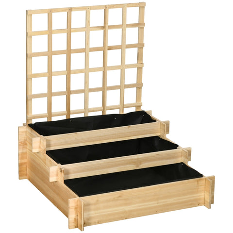 Rootz verhoogd bed met traliewerk - verhoogde tuinplanter - verticale tuin - natuurlijk houten frame - bevordert een gezonde wortelontwikkeling - 95 cm x 95 cm x 110 cm