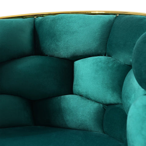 Rootz Dark Green Velvet Chair - Luxurious Seating - Elegant Design - Adjustable Front Legs - 70L x 47W x 80H cm