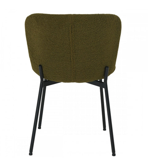 Rootz Dining Chair - Modern Dining Chair - Elegant Seating - Comfortable Foam Cushions - Stylish Bouclé Fabric - Durable Metal Frame - Easy Assembly - 61cm x 52cm x 80cm