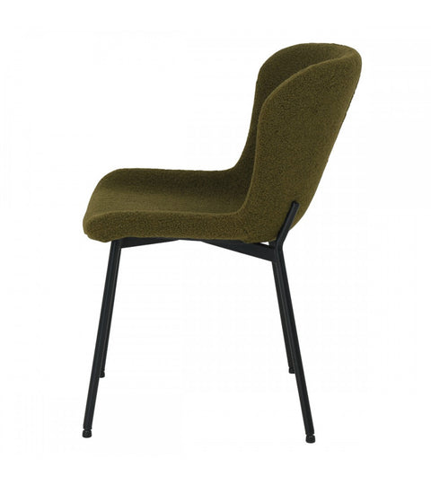 Rootz Dining Chair - Modern Dining Chair - Elegant Seating - Comfortable Foam Cushions - Stylish Bouclé Fabric - Durable Metal Frame - Easy Assembly - 61cm x 52cm x 80cm