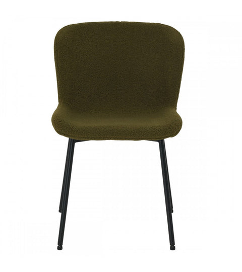Rootz Dining Chair - Modern Dining Chair - Elegant Seating - Comfortable Foam Cushions - Stylish Bouclé Fabric - Durable Metal Frame - Easy Assembly - 61cm x 52cm x 80cm