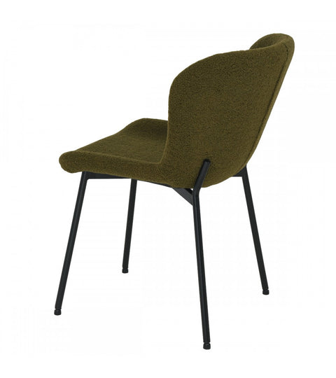Rootz Dining Chair - Modern Dining Chair - Elegant Seating - Comfortable Foam Cushions - Stylish Bouclé Fabric - Durable Metal Frame - Easy Assembly - 61cm x 52cm x 80cm
