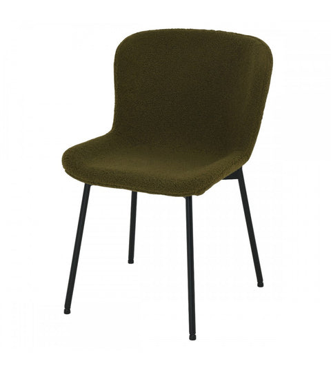 Rootz Dining Chair - Modern Dining Chair - Elegant Seating - Comfortable Foam Cushions - Stylish Bouclé Fabric - Durable Metal Frame - Easy Assembly - 61cm x 52cm x 80cm