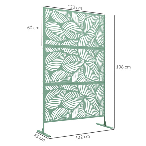 Rootz Decorative Metal Wind Protection Panel - Garden Divider - Privacy Screen - Modern Design - 122 x 45 x 198 cm