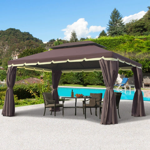 Rootz Garden Gazebo - Garden Tent - Party Marquee - Weatherproof - Privacy Protection - Stable & Secure - 390cm x 290cm x 280cm
