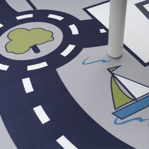 Children’s Play Rug – City Streets Pattern – Soft, Durable & Easy to Clean