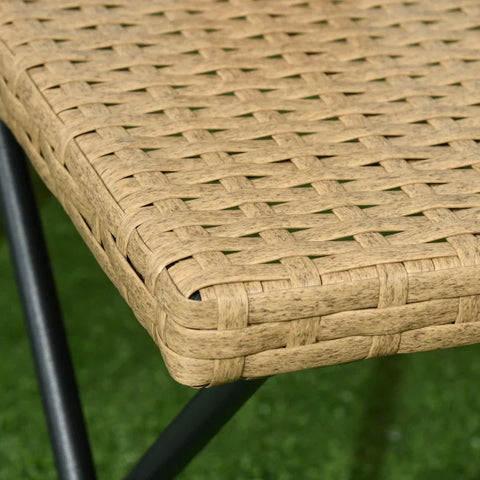 Rootz Garden Table - Polyrattan Balcony Table - Foldable - Steel Frame - Easy To Clean - Polyrattan - Natural - 40x40x40 cm