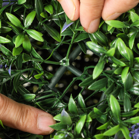 Rootz Artificial Plant Set - Faux Lavender Bushes - UV Resistant Greenery - Indoor/Outdoor Decor - 42cm Diameter