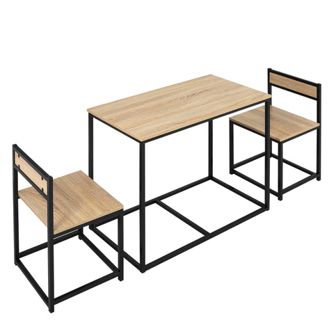 Rootz Dining Table Set - Compact Dining Chairs Set - Stylish Brown Kitchen Furniture - Space-Saving Design - 90cm x 47cm x 76cm