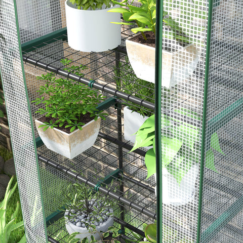 Rootz Mini-Greenhouse - Plant Shelter - Garden Greenhouse - Enhance Growth - 69x49x193cm - Sturdy Steel & Plastic