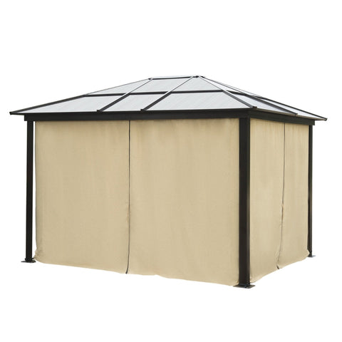 Rootz Hardtop Gazebo with Polycarbonate Roof - Outdoor Pavilion - Weather-Resistant Shelter - Durable Aluminum Frame - UV Protection - 360cm x 295cm x 265cm