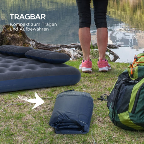 Rootz Air Mattress for 2 People - Inflatable Bed - Camping Mattress - Optimal Body Support - Quick Inflation - Durable Non-Slip Surface - 203cm x 152cm x 22cm