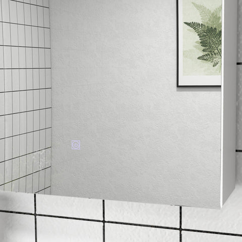 Rootz LED Wall Mirror Cabinet - Bathroom Mirror - Vanity Cabinet - Clear Reflection - 90L x 15B x 70H cm