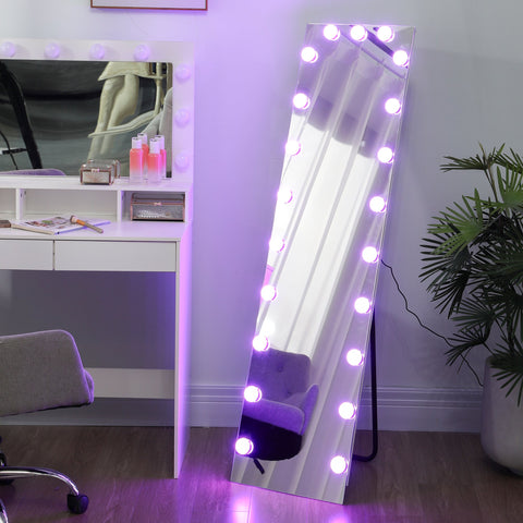 Rootz Full-Length Mirror 150x40cm - Standing Mirror - Dressing Mirror - RGB LED Lighting - Shatterproof & Modern - Touch Switch & Memory Function