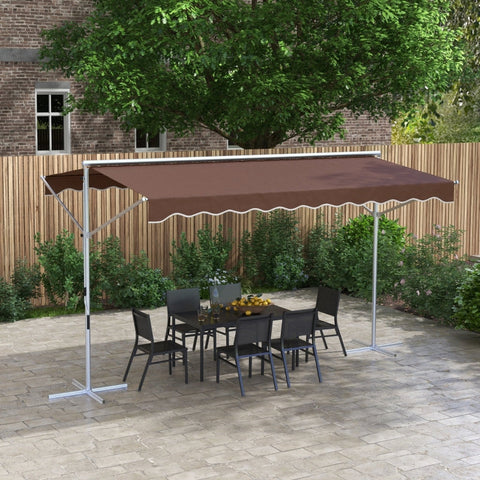 Rootz Free-Standing Awning - Patio Cover - Sun Shelter - Adjustable Shade - 395L x 298W x 255H cm