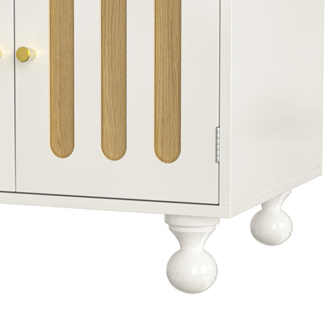 Rootz Modern Sideboard Cabinet - Dining Room Storage - Piano Key Design - Durable MDF - 120cm x 40cm x 90cm