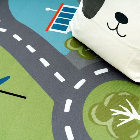 Play Street Rug – Creative Kids’ Room Carpet – Soft, Durable & Easy-Clean – City Map Design