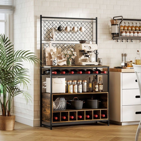 Rootz Kitchen Shelf - Storage Organizer - Metal Grid Panels - Expand Storage Space - 96.5cm x 38cm x 165cm