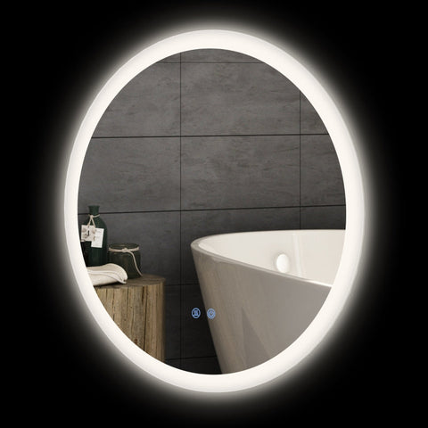 Rootz LED Bathroom Mirror - Wall Mounted Vanity Mirror - Adjustable Brightness - Memory Function - Defogging - IP44 - 60cm x 3cm