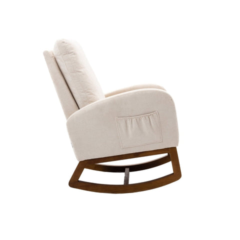 Rootz Mid-Century Rocking Chair - Lounge Chair - Relaxation Chair - High Comfort - 69L x 94W x 101H cm