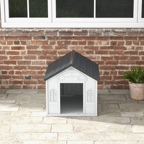 Rootz Dog Kennel - Outdoor Shelter - Weatherproof House - Durable Plastic - 65 x 75.7 x 63 cm - Optimal Comfort & Safety