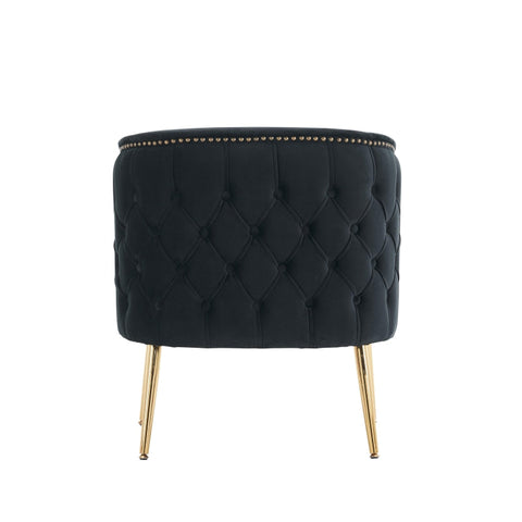 Rootz Black Metal Leg Chair - Armchair - Lounge Chair - High Density Foam - 65.27L x 64.77W x 73.66H cm