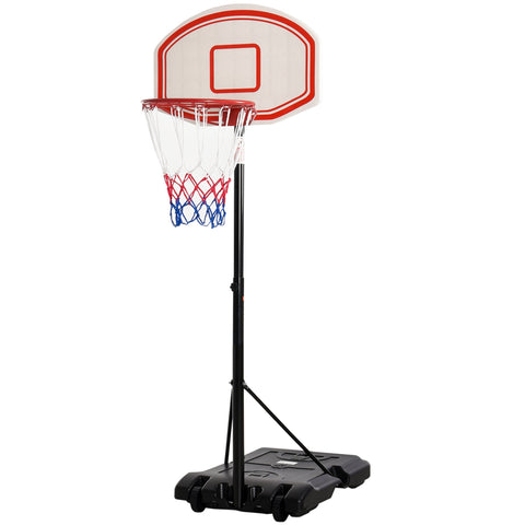 Rootz Basketball Basket - Basketball Stand - Height Adjustable Hoop - Stabilized with Water - 75.5cm x 71cm x 212-250cm